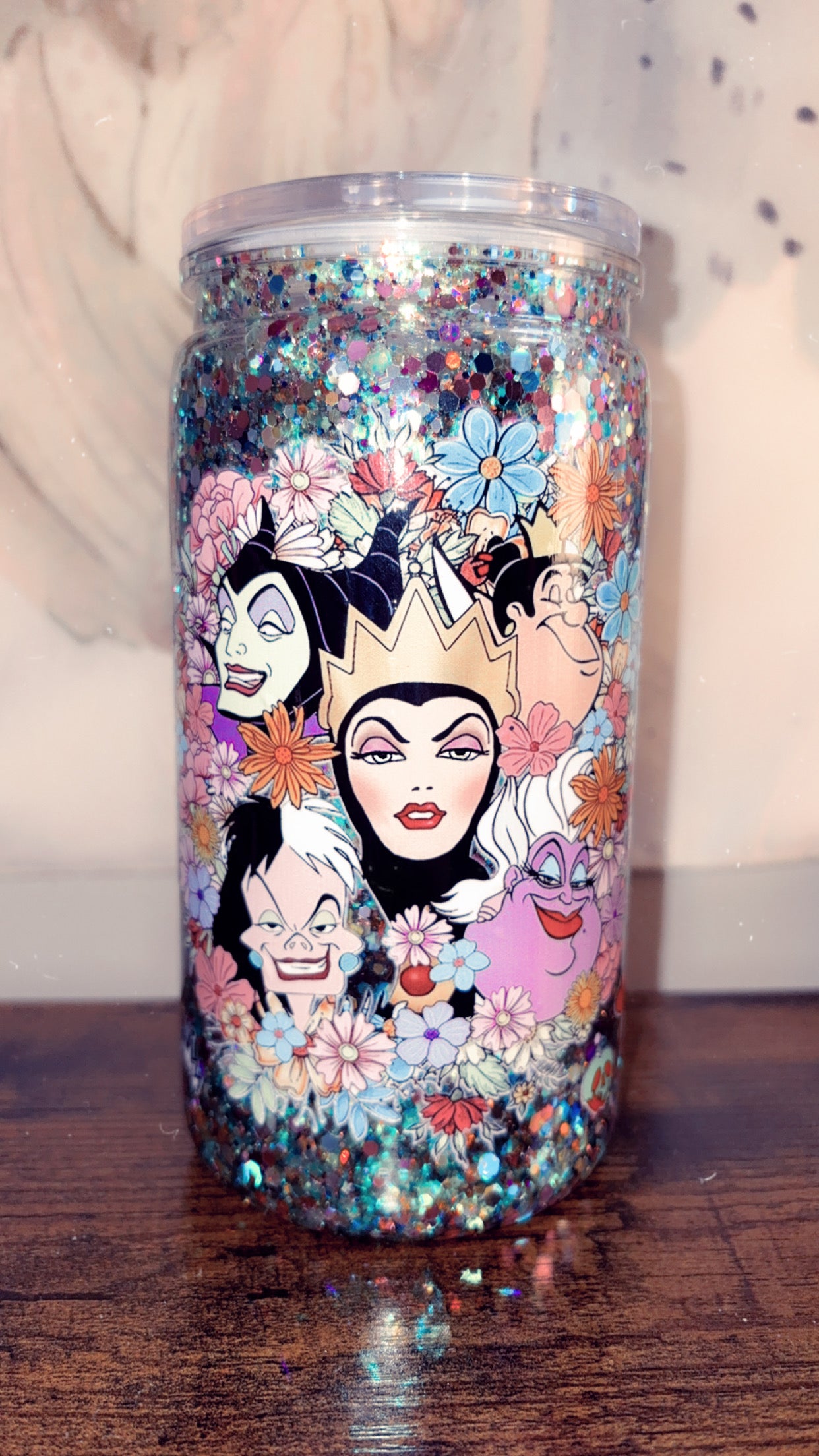 Disney villains snow globe tumbler
