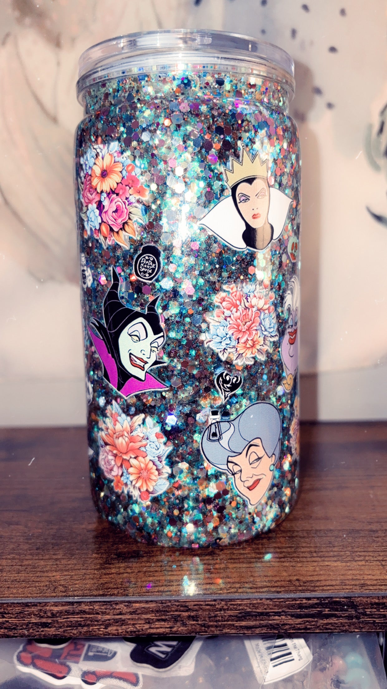 Disney villains snow globe tumbler