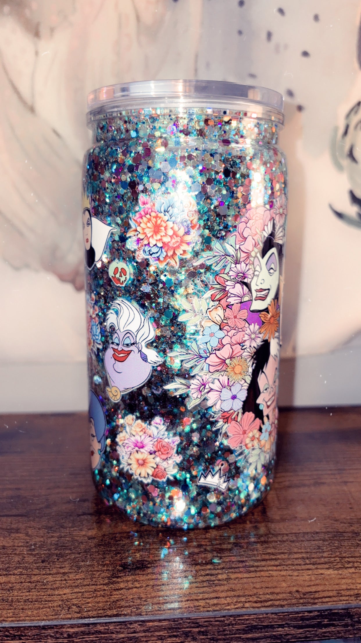 Disney villains snow globe tumbler