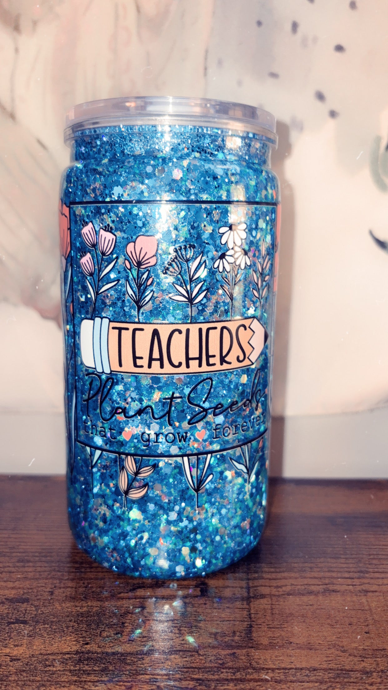 teacher snow globe tumbler