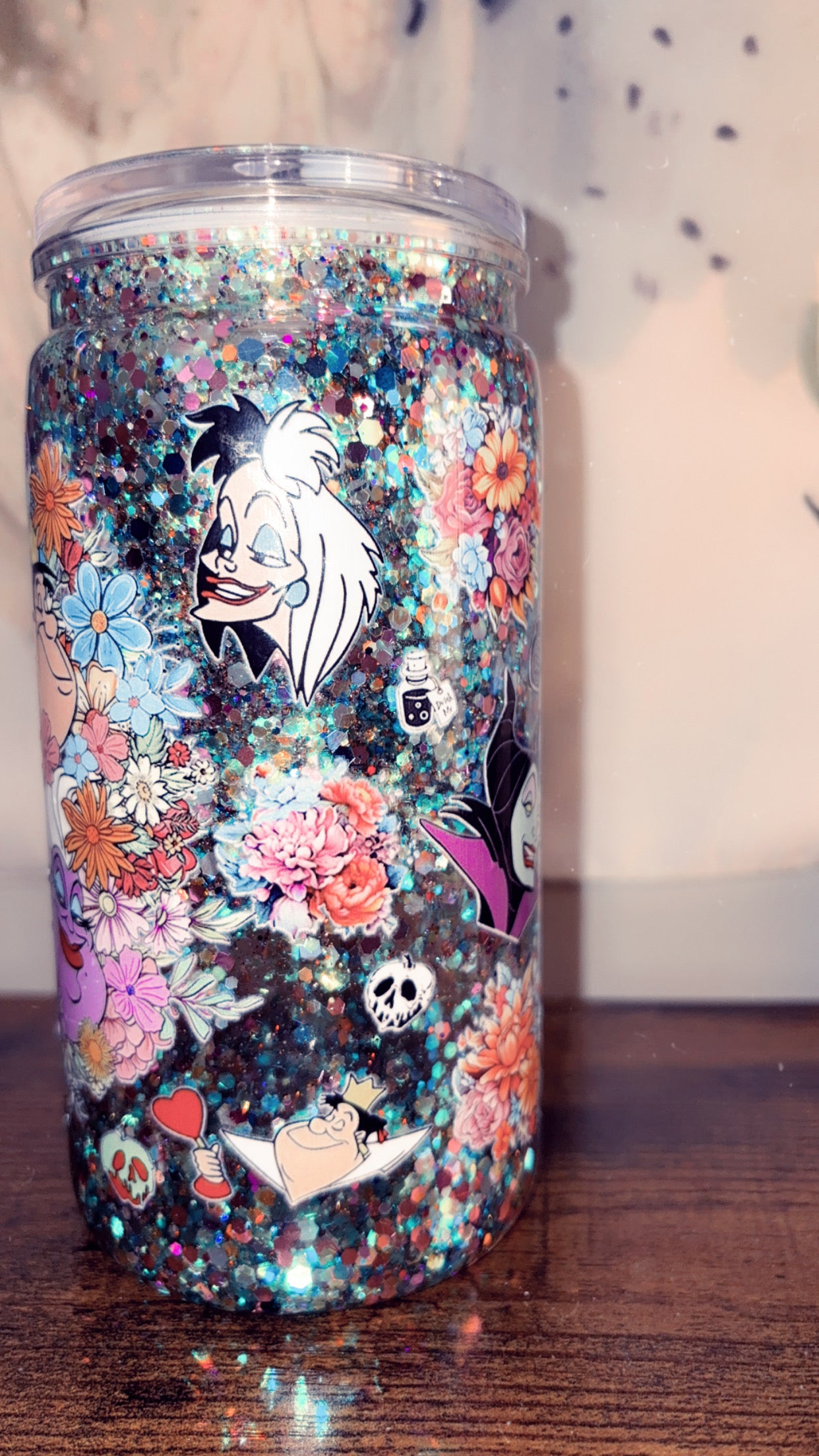 Disney villains snow globe tumbler